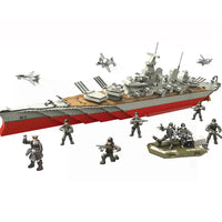 HKM-966611 Military Ships Building Block Toy Set with Figures - 2075 Pieces for Ages 6 and Up