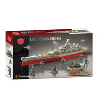 HKM-966611 Military Ships Building Block Toy Set with Figures - 2075 Pieces for Ages 6 and Up