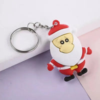 HKM-966867 3D Soft Rubber Cartoon Keychain for Christmas Gifts and Kindergarten Prizes
