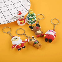 HKM-966867 3D Soft Rubber Cartoon Keychain for Christmas Gifts and Kindergarten Prizes