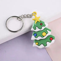 HKM-966867 3D Soft Rubber Cartoon Keychain for Christmas Gifts and Kindergarten Prizes