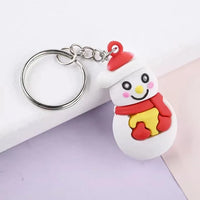 HKM-966867 3D Soft Rubber Cartoon Keychain for Christmas Gifts and Kindergarten Prizes