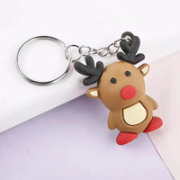 HKM-966867 3D Soft Rubber Cartoon Keychain for Christmas Gifts and Kindergarten Prizes