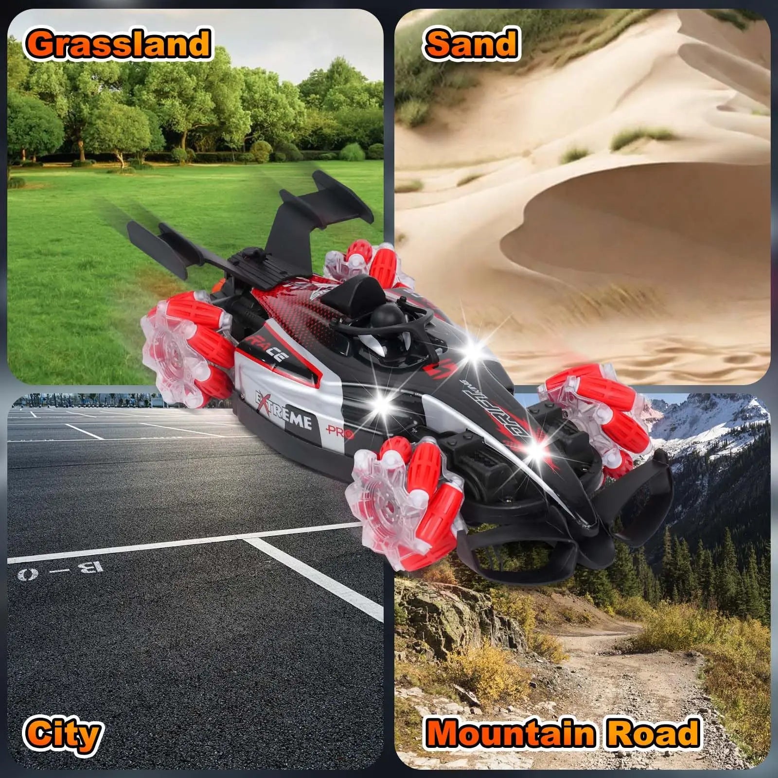 HKM-966995 1:12 Scale Remote Control Drift Car with 360 Rotation, Lights, Sound & Spray Function
