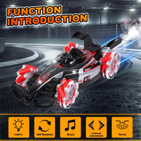 HKM-966995 1:12 Scale Remote Control Drift Car with 360 Rotation, Lights, Sound & Spray Function