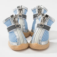 HKM-967187 Breathable Non-Slip Dog Shoes with Wear-Resistant Sole - 4 PCS Set