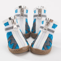 HKM-967187 Breathable Non-Slip Dog Shoes with Wear-Resistant Sole - 4 PCS Set
