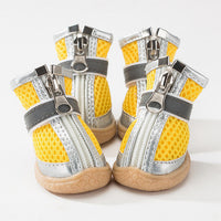 HKM-967187 Breathable Non-Slip Dog Shoes with Wear-Resistant Sole - 4 PCS Set