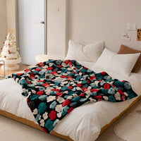 HKM-967187 Cozy Korean Jacquard Coral Fleece Blanket for Autumn and Winter, Soft and Comfortable Throw
