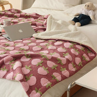 HKM-967187 Cozy Korean Jacquard Coral Fleece Blanket for Autumn and Winter, Soft and Comfortable Throw