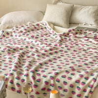 HKM-967187 Cozy Korean Jacquard Coral Fleece Blanket for Autumn and Winter, Soft and Comfortable Throw