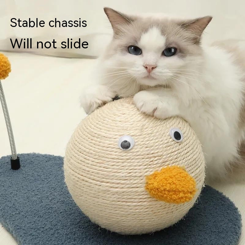 HKM-967187 Cute Duck Cat Grasping Ball - Small & Large Wooden Scratch Board Toy