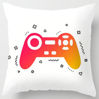 HKM-967251 Gamepad Inspired Cushion Cover - Soft Linen and Plush Material, 45x45cm