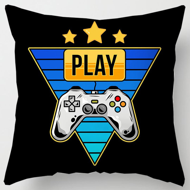 HKM-967251 Gamepad Inspired Cushion Cover - Soft Linen and Plush Material, 45x45cm