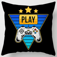 HKM-967251 Gamepad Inspired Cushion Cover - Soft Linen and Plush Material, 45x45cm