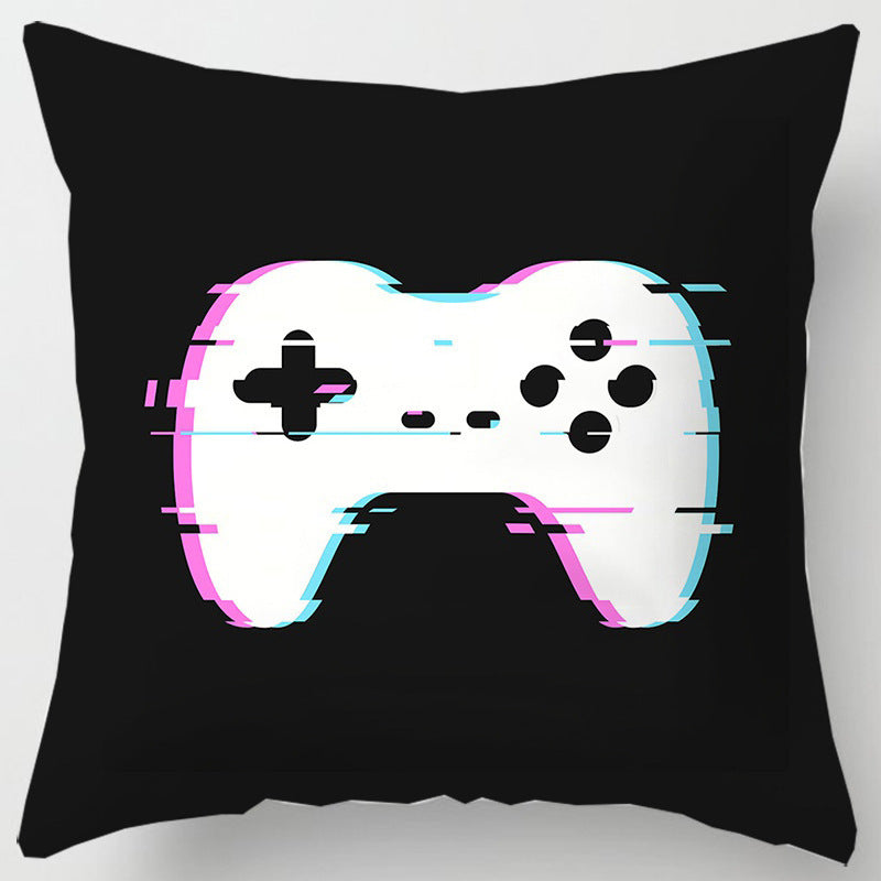 HKM-967251 Gamepad Inspired Cushion Cover - Soft Linen and Plush Material, 45x45cm