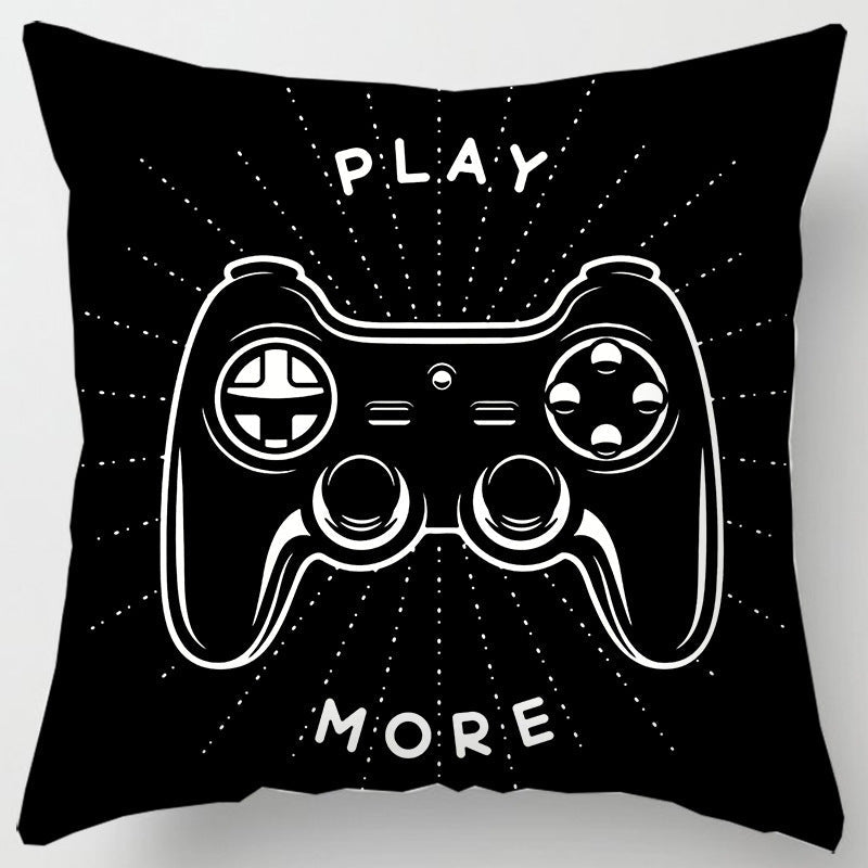 HKM-967251 Gamepad Inspired Cushion Cover - Soft Linen and Plush Material, 45x45cm