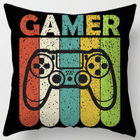 HKM-967251 Gamepad Inspired Cushion Cover - Soft Linen and Plush Material, 45x45cm