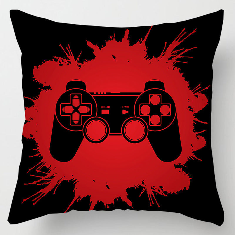 HKM-967251 Gamepad Inspired Cushion Cover - Soft Linen and Plush Material, 45x45cm