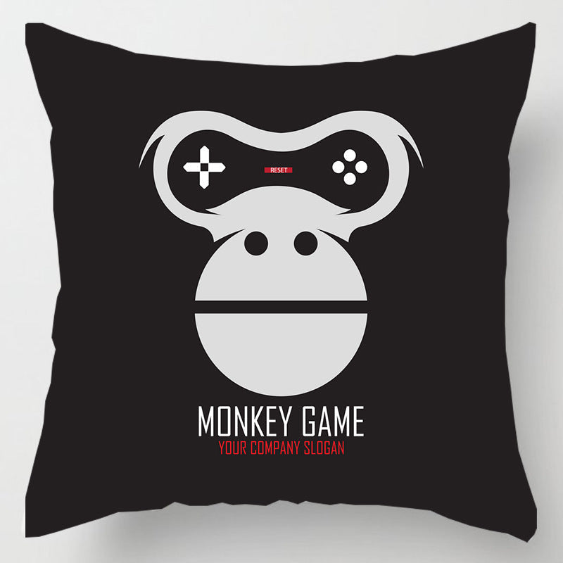 HKM-967251 Gamepad Inspired Cushion Cover - Soft Linen and Plush Material, 45x45cm