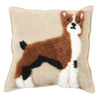 HKM-967315 Cartoon Dog Wool Cowhide Pillow - Square 40x60cm & 45x45cm, Soft PP Cotton Filling