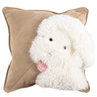 HKM-967315 Cartoon Dog Wool Cowhide Pillow - Square 40x60cm & 45x45cm, Soft PP Cotton Filling