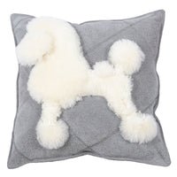 HKM-967315 Cartoon Dog Wool Cowhide Pillow - Square 40x60cm & 45x45cm, Soft PP Cotton Filling