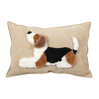 HKM-967315 Cartoon Dog Wool Cowhide Pillow - Square 40x60cm & 45x45cm, Soft PP Cotton Filling