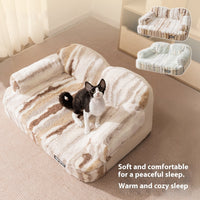 HKM-967315 Thickened Fleece-lined Pet Bed with Moon Velvet Fabric and Non-slip Base for Dogs and Multi-Pet Families