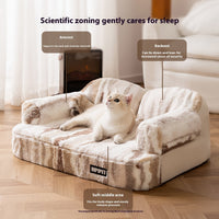 HKM-967315 Thickened Fleece-lined Pet Bed with Moon Velvet Fabric and Non-slip Base for Dogs and Multi-Pet Families