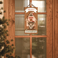 HKM-967315 Wooden House Ornaments for Christmas Hanging Decoration