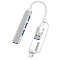 HKM-967379 Compact Two-in-One USB 3.0 Multifunctional Expansion Dock with 4 Connectors, 7cm Cable Length