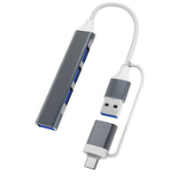 HKM-967379 Compact Two-in-One USB 3.0 Multifunctional Expansion Dock with 4 Connectors, 7cm Cable Length