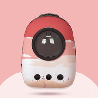 HKM-967379 Space Capsule Portable Cat Backpack with Landscape Patterns for Cats and Dogs