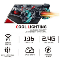 HKM-967443 1/16 Spray Drift Remote Control Racing Car for Kids - High Speed Electric Indoor/Outdoor Toy, Ready-to-Go