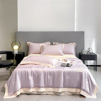 HKM-967507 Washed Silk Embroidery Summer Quilt Set with Pillowcases - Multiple Sizes Available
