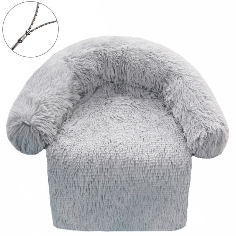 HKM-967571 Zipper Removable Washable Plush Kennel Plush Blanket Integrated Pet Bed Dog Sofa Bed Delivery Standard
