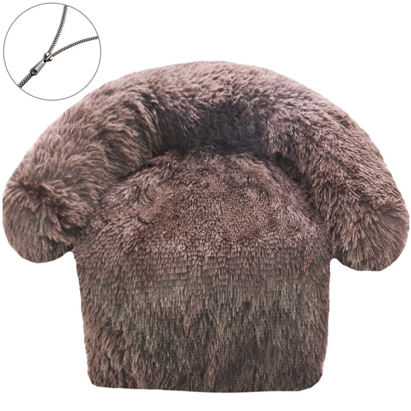 HKM-967571 Zipper Removable Washable Plush Kennel Plush Blanket Integrated Pet Bed Dog Sofa Bed Delivery Standard