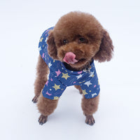 HKM-967699 Cozy Cotton Fleece Sweater for Pets in Blue and Black
