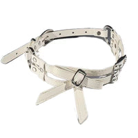 HKM-967699 Elegant White Bow Alloy Leather Necklace for Unisex