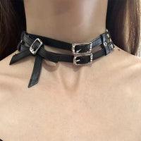 HKM-967699 Elegant White Bow Alloy Leather Necklace for Unisex