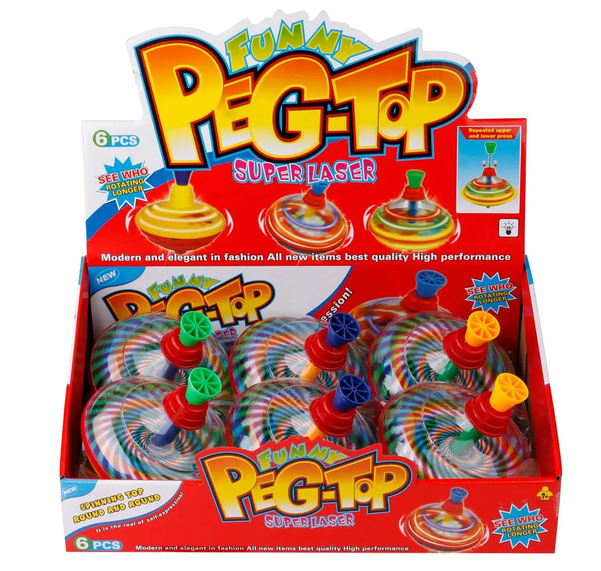 HKM-967763 Classic Hand Pressure Gyro Spinning Top Toy - Educational Plastic Toy for Kids Age 3+