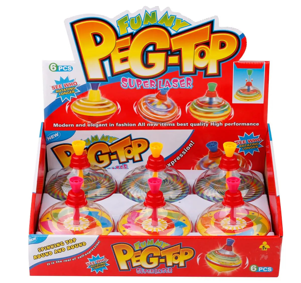 HKM-967763 Classic Hand Pressure Gyro Spinning Top Toy - Educational Plastic Toy for Kids Age 3+