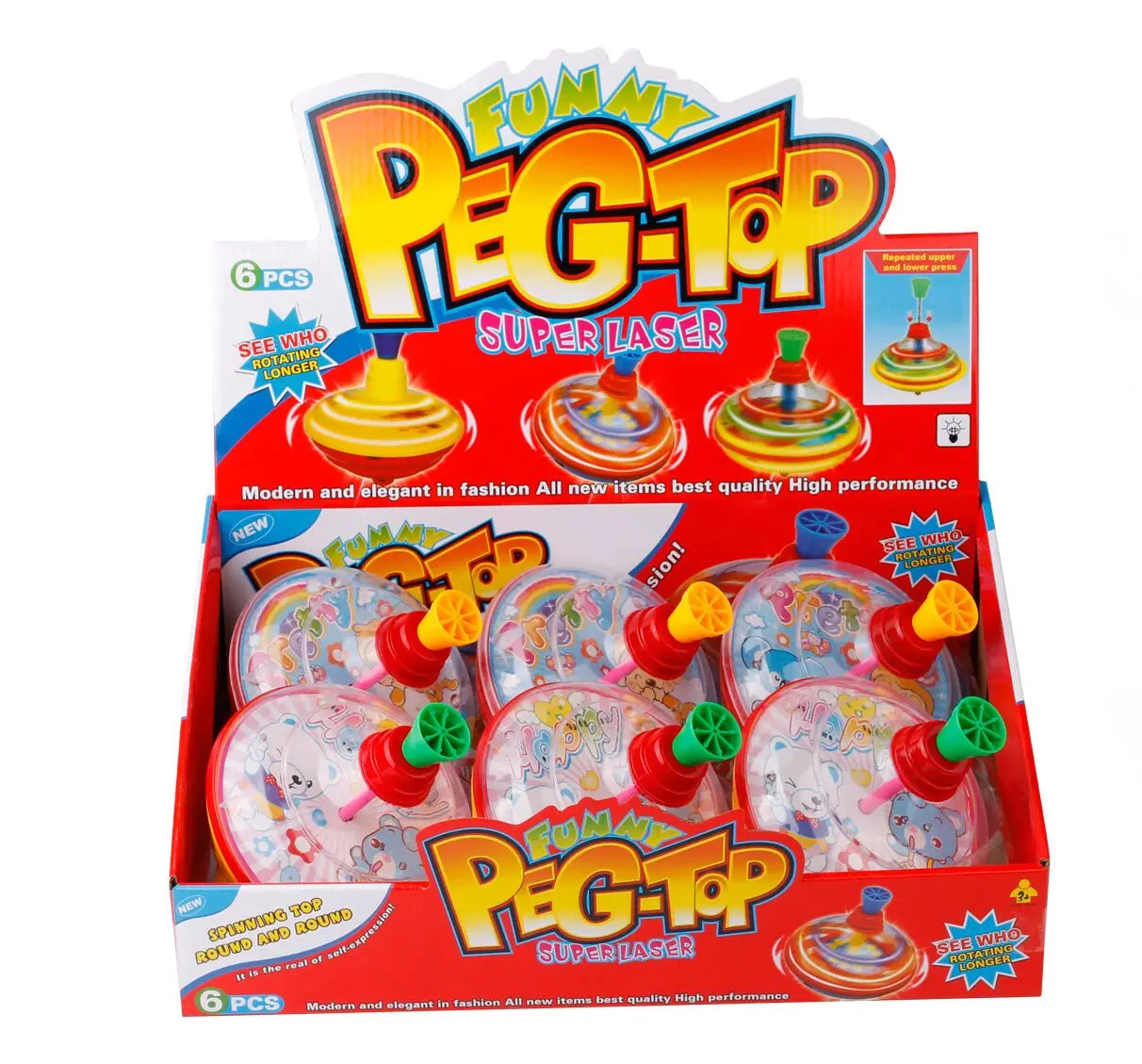 HKM-967763 Classic Hand Pressure Gyro Spinning Top Toy - Educational Plastic Toy for Kids Age 3+