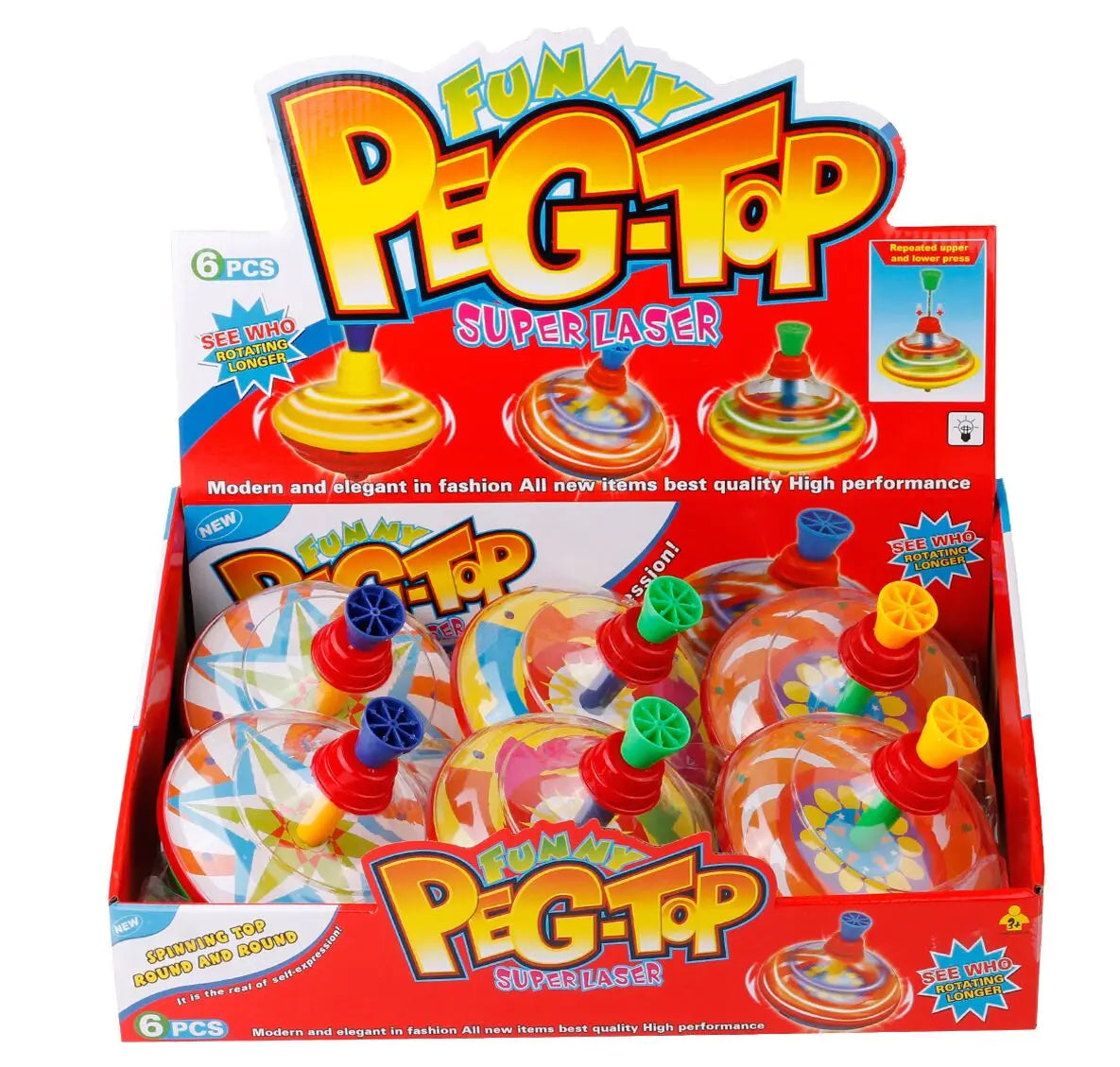 HKM-967763 Classic Hand Pressure Gyro Spinning Top Toy - Educational Plastic Toy for Kids Age 3+