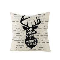 HKM-968083 Cartoon Digital Printing Christmas Pillowcase - Linen Cushion Cover 45x45CM with PP Cotton Filling