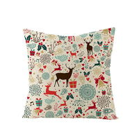 HKM-968083 Cartoon Digital Printing Christmas Pillowcase - Linen Cushion Cover 45x45CM with PP Cotton Filling