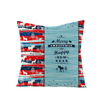 HKM-968083 Cartoon Digital Printing Christmas Pillowcase - Linen Cushion Cover 45x45CM with PP Cotton Filling