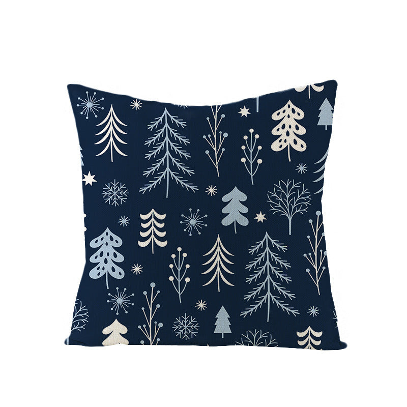 HKM-968083 Cartoon Digital Printing Christmas Pillowcase - Linen Cushion Cover 45x45CM with PP Cotton Filling