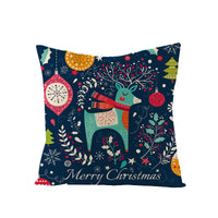 HKM-968083 Cartoon Digital Printing Christmas Pillowcase - Linen Cushion Cover 45x45CM with PP Cotton Filling
